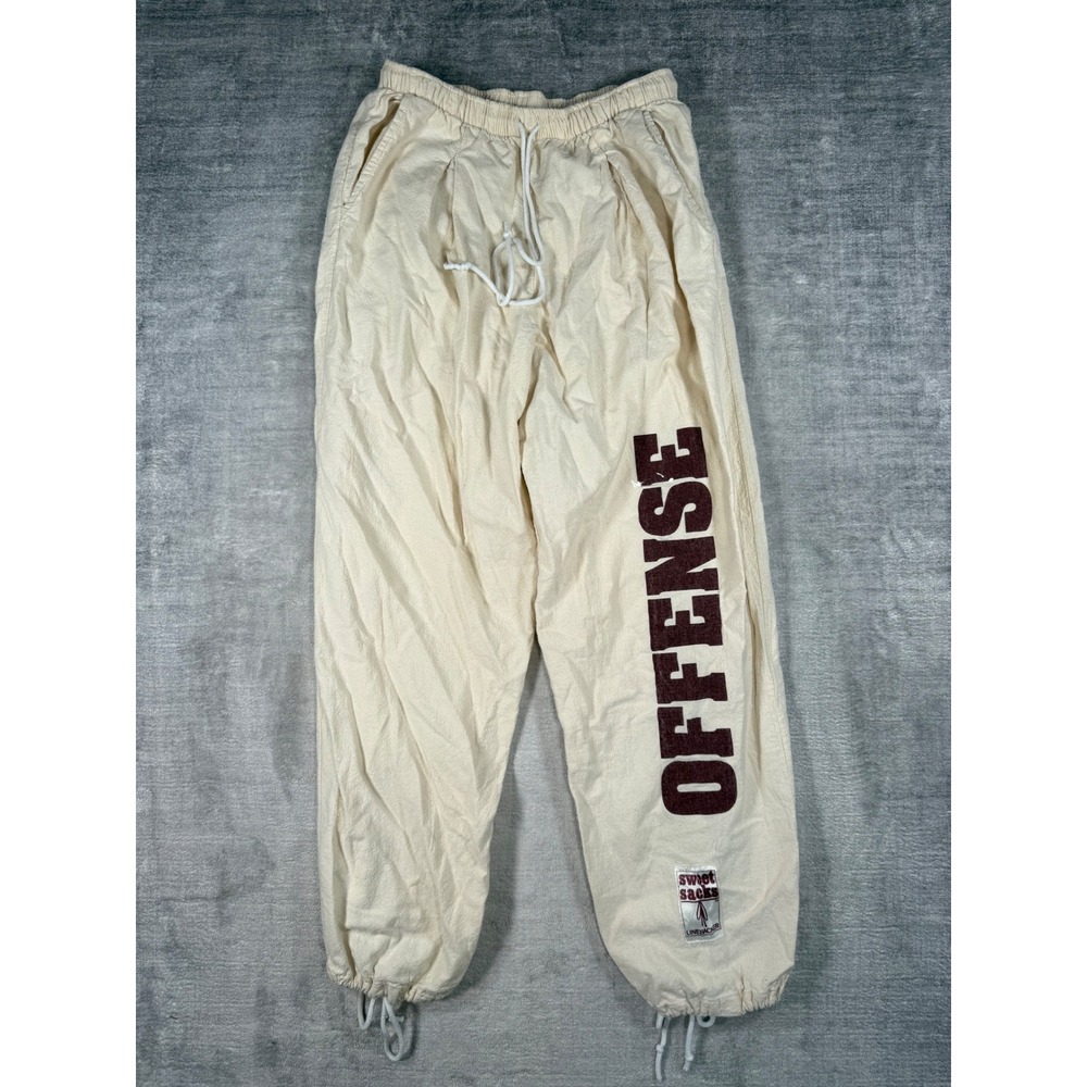 Sweet Sacks pants Men Medium Cream Vintage 80s Linebacker Offence Practice Baggy